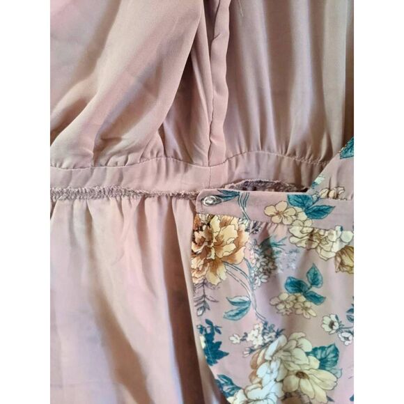 Chelsea28 Chiffon Wrap Dress Womens Size XXS Purple Floral High-Low Boho Wedding - Picture 8 of 11
